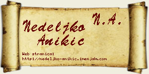 Nedeljko Anikić vizit kartica